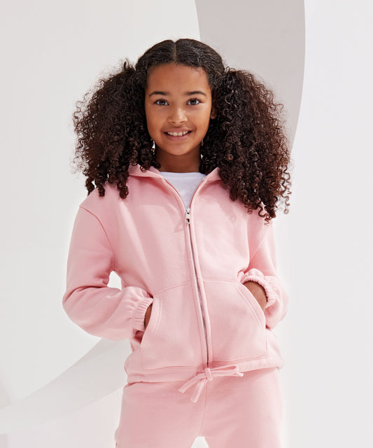 Kids TriDri recycled cropped oversize full-zip hoodie